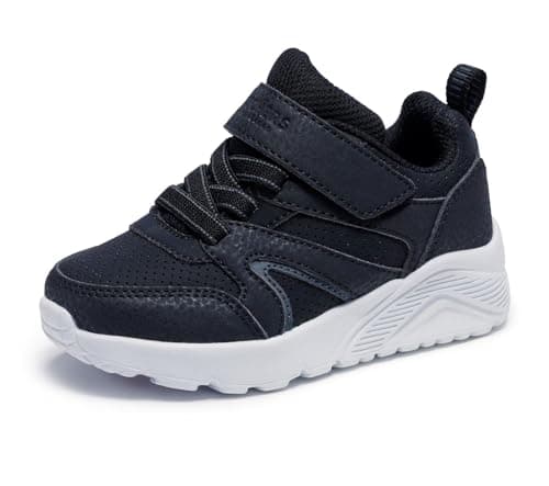 Image of Skechers Baby Boy's Uno Lite Echo Surge Sneaker, Black Synthetic/Charcoal Trim, 8 UK