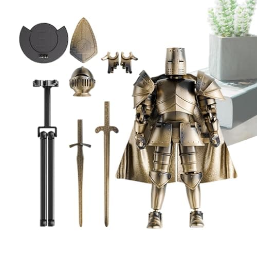 Image of Vesidoloy Medieval Action Figures - Multi-Jointed Medieval Knight Full Body Model, 360 Degree Rotating Head Collectible Figurine, for Adults Children Table Decor