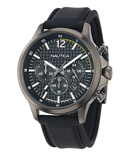 Image of Nautica Men's NCT Blue Ocean Chronograph Watch, Black/Black/Gray, Classic