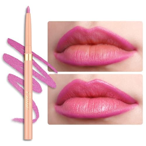 Image of Oulac Matte Lilac Pink Lipliner Pencil Waterproof - Smooth and Smudge-proof Lasts 24H+, Highly Pigmented, Retractable Lip Makeup for Precision Application, Vegan, LL09 Lilac Love Pink