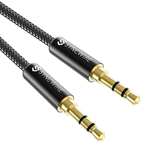Image of Syncwire Aux Cable 3.5mm –3.3ft/1M- Nylon Braided Aux Lead for Car, Headphone, iPhone, iPad, iPod, Samsung, MP3 Player, Smartphone, Echo Dot, Tablet, Home Stereos, Laptop and More – Black