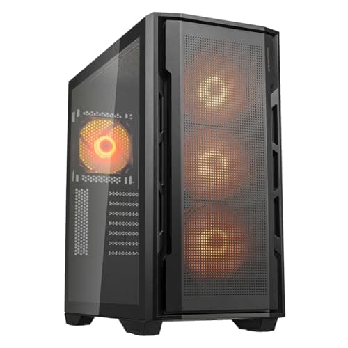 Image of Cougar Uniface RGB Mid Tower Black Case with 4 x ARGB Fans (Black)