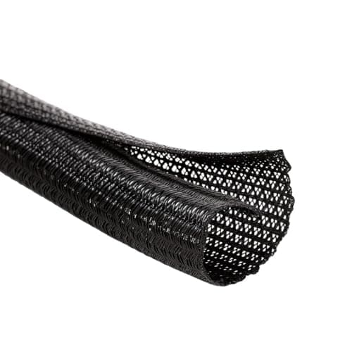 Image of MGI SpeedWare Braided Split-Sleeve Wire Loom for High-Temperature Automotive Harness and Home Cable Management 25 feet (1/4")