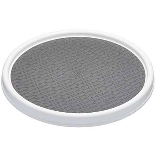 Image of Copco Basics Lazy Susan Turntable and Kitchen Cupboard Organiser, 30 cm, White/Grey