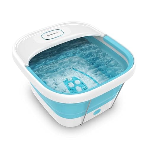 Image of HoMedics Collapsible Foot Massager Spa with Bubbles, Foot Bath Maintains Heat with HeatKeep Technology, Foldable Electric Footspa Machine with Bubble Massage, Massaging Spas for Women & Men