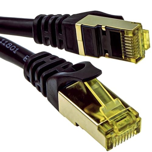 Image of kenable CAT7 600Mhz 10Gig F/FTP Shielded RJ45 Network Ethernet Cable 2m Black