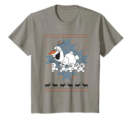 Image of Kids Frozen Christmas Olaf And Snowmens T-Shirt