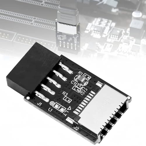 Image of HALOULENI Motherboard USB 2.0 Front Panel Header USB 2.0 Internal Header (9-Pin) to USB 3.1/3.2 Type-C (20-Pin) Extend USB Type E Ports to PC Front Panel USBs Ports