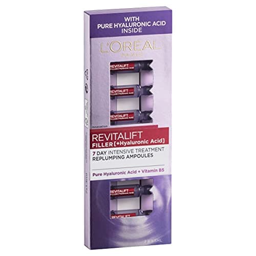 Image of L'Oreal Paris Revitalift Filler Replumping Hyaluronic Acid Ampoules, Intensive 7-Day Treatment To visibly Smooth, Replump Skin & Reduce Fine Lines, 7 x 1.3ml