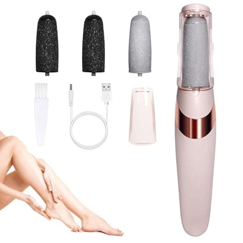 Image of Electric Foot File Hard Skin Remover, Rechargeable Electric Callus Remover for Feet, Pedicure Tools Kits with 4 Brush Heads, for Treating Dry Cracked Heels, Calluses and Dead Skin