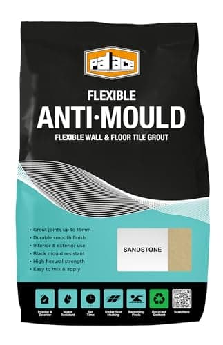 Image of Anti-Mould Tile Grout Sandstone 3KG - Water-Resistant Grout for Bathroom & Kitchen Wall and Floor Tiles