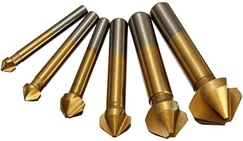 Image of Countersink Drill Bit M35 Set, MALAYAS HSS 3 Flutes 90 Degrees Chamfering Tool Cobalt-plated Ø 6.3-20.5 mm Countersink and Deburrer Set for Stainless Steel, Aluminium Metal and Wood