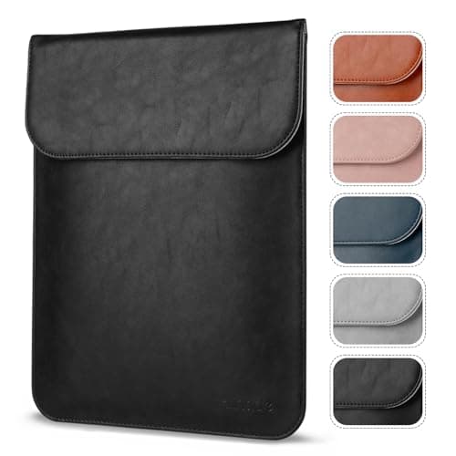 Image of Allinside 15-16 inch Laptop Sleeve Compatible with MacBook Pro 16 2021–2026 (M5 A3428 A3429 A2485 A2780 A2991 A3403 A3186)/MacBook Pro 15 2016–2019 (A1707/A1990), PU Leather Laptop Case Cover, Black