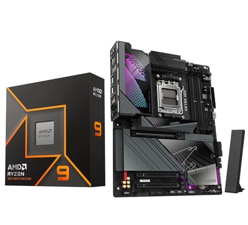 Image of Micro Center AMD Ryzen 9 9900X CPU Processor with GIGABYTE X870E AORUS Master Motherboard (ATX, DDR5, 4X M.2, PCIe 5.0, USB4, WIFI7)