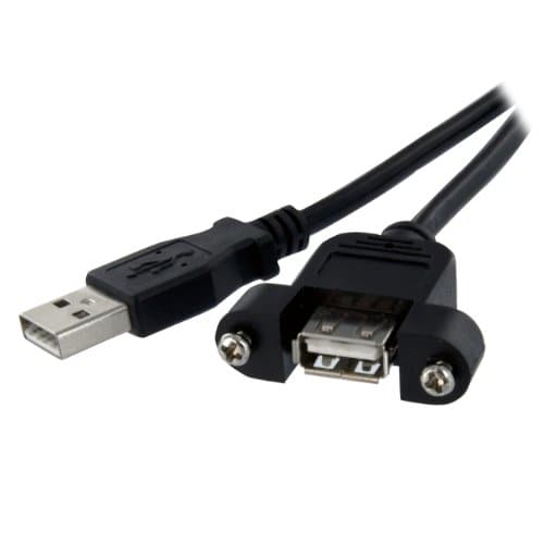 Image of StarTech 1 ft Panel Mount USB Cable A to A - F/M