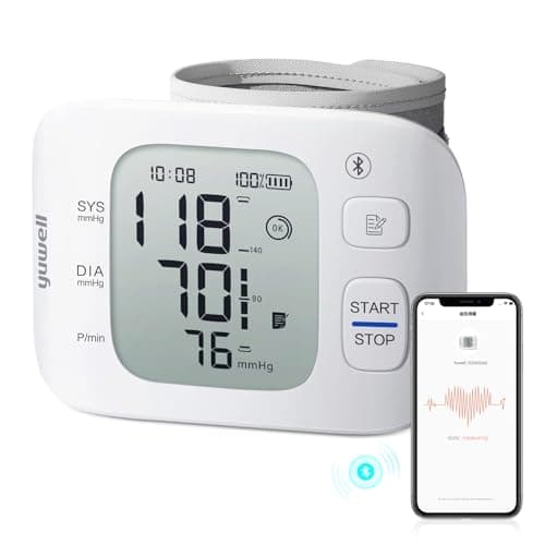 Image of yuwell Smart Rechargeable Wrist Blood Pressure Monitors for Home Use, Large Blood Pressure Cuff Wrist, BP Machine with Irregular Heartbeat and Voice Function, Including Travel Case(YE8800AR)