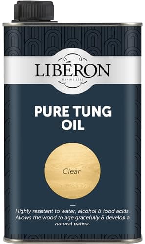 Image of Libéron Pure Tung Oil - Premium Natural Waterproof Protection for Wood - Durable, Clear Finish - Ideal for Furniture, Worktops & Outdoor Wood - Clear - 500ml