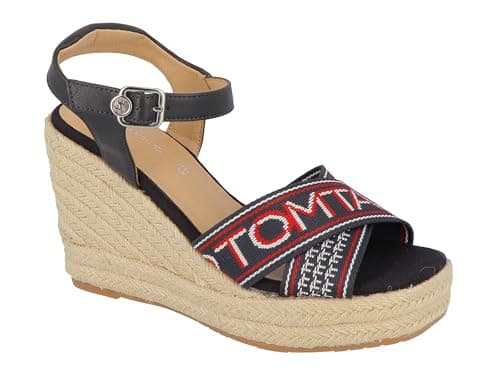Image of Tom Tailor Women's 5399001 Wedge Sandal, Navy, 7.5 UK