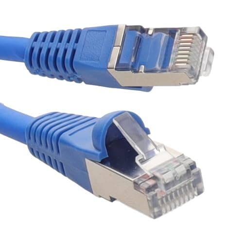 Image of kenable Cat6A SSTP Network Cable RJ45 Ethernet Patch Lead 10 Gigabit LSZH Snagless 1.5m Blue