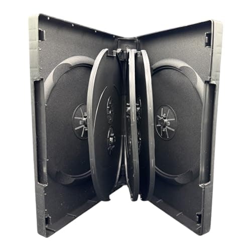 Image of 1 X 8 Disc Black DVD CD Blu Ray Disc Cases With A 27mm Spine And Outer Sleeve For Artwork Inlay. Cases Hold 8 Discs Of Any Format Securely.