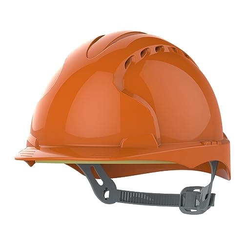 Image of JSP EVO2 Safety Helmet Hard Hat - Vented - Orange - Slip Ratchet Adjustment - Adjustable Precision Fit Harness - Lightweight - For Construction, Building, Civil Engineering & Industry - EN397