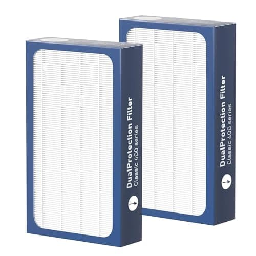 Image of KPPTYTY 2 Pack Classic 400 Series DualProtection Filter Replacement Compatible with BLUEAIR Classic 400 Series Air Cleaner Purifiers, 480i, 402, 403, 405, 410, 450E, 455EB, HEPA Filter
