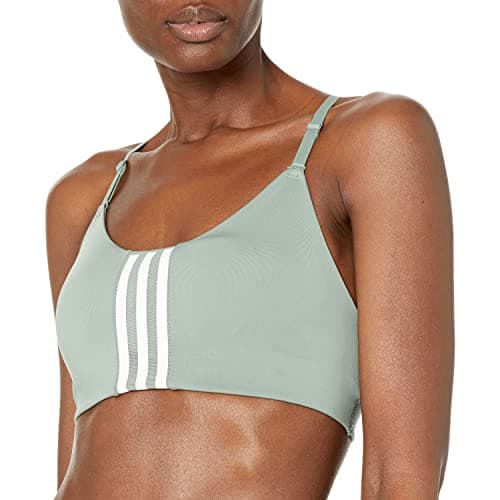 Image of Adidas Women's Aeroimpact Training Light-Support Bra, Silver Green/White, (Small) A/C