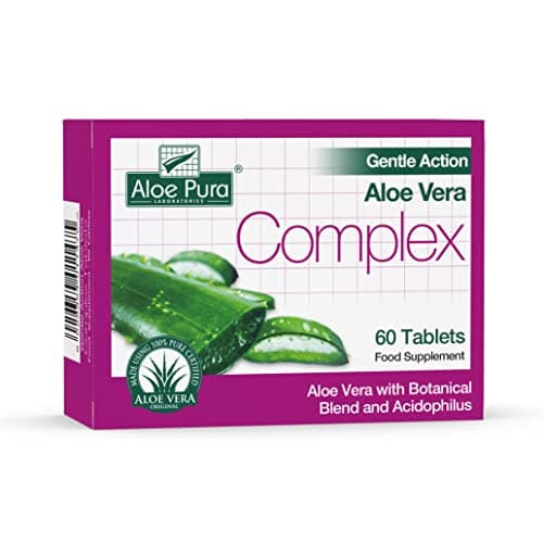 Image of Aloe Pura Aloe Vera Gentle Action Complex Tablets, Natural, Vegetarian, Cruelty Free, Food Supplement, Botanical Blend, 60 Tablets