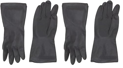 Image of Elliott Heavy Duty Household Rubber Gloves, Extra Large with Breathable Flock Lining and Non-Slip Grip, Black (Pack of 2)