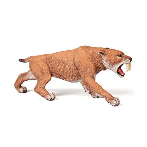 Image of Papo - Realistic Smilodon Figure - Ages 3+ - Prehistory Collection - Educational Play Saber-Toothed Tiger - Gift Idea Toy for Girls and Boys - 15.8 Cm X 4.6 Cm X 6.2 Cm
