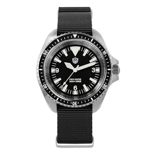 Image of watchdives WD1980 VH31 Quartz Watch, Military Diver Watches 38mm Sapphire Crystal Luxury Wristwatch 200m Waterproof Watch
