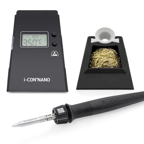 Image of ERSA i-CON Nano MK2 ESD Soldering Station 80 Watt 150-450°C Digital Soldering Station with Feather-Light and Ergonomic i-Tool Nano MK2 Soldering Iron with Tip 'N Turn Change + 1.6 mm Soldering Tip