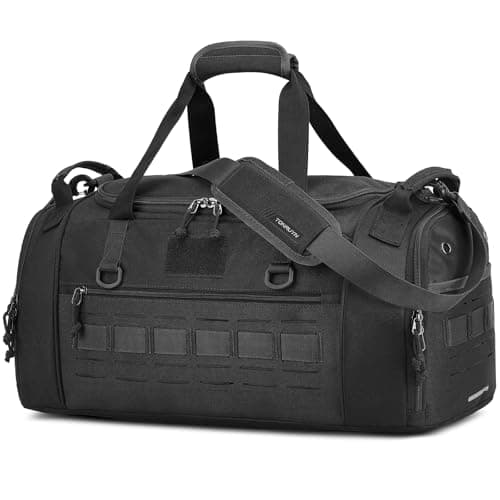 Image of TONRUYN Sports Gym Bag for Men 45L Travel Duffel Bag with Shoe & Laptop Compartment Medium Sports Holdall Duffle Bag for Fitness Training Workout Weekend, Black