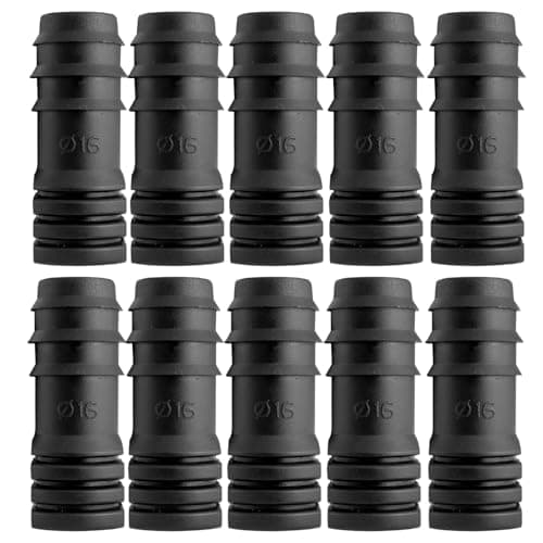 Image of B2C 13mm Irrigation Pipe Plug Connector Stop End Cap Barbed End for Watering System, Drip Irrigation, Leak-Free Hose & Tube Closure stopper Blocker (10, Black)
