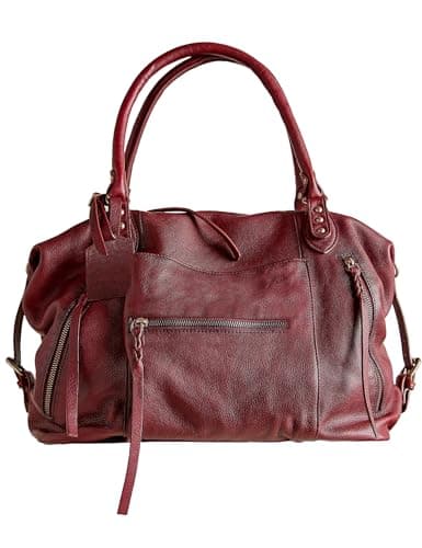 Image of WINSASI Women's Large Tote Bag City Tote Bag Fall Purse with Zipper Women Vegan Leather Hobo Handbags with Adjustable Strap, Orange-red, L