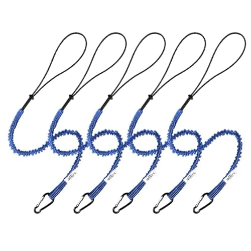 Image of CYSKY 5 Pack Retractable Tool Lanyard with Aluminum Nut Lock Carabiner, Tool Tether Lanyards for Hand Power Tools, Maximum Weight Limit 13.6KG / 30lb (Blue)