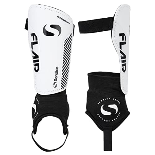 Image of Sondico Unisex Flair Ankle Shinguards White/Black Junior (S)