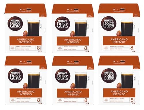 Image of NESCAFÉ DOLCE GUSTO Americano Intenso x16 Coffee Pods (Pack of 6, Total 96 Capsules)