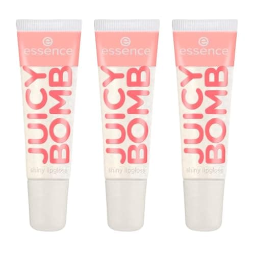 Image of essence Juicy Bomb Shiny Lip Gloss No. 101, Transparent, Shiny, Radiant Fresh, Shimmering, Vegan, Alcohol-Free, Paraben-Free, No Microplastic Particles, Pack of 3 (3 x 10 ml)