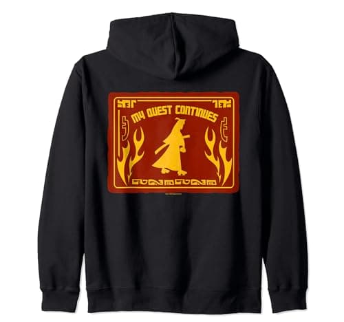 Image of Samurai Jack My Quest Continues Red & Yellow Sign Zip Hoodie