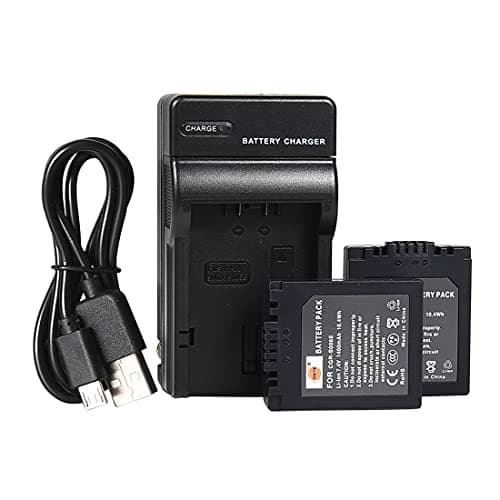 Image of DSTE CGR-S006E S006E Li-Ion Battery (2-Pack) and USB Charger Costume Compatible with Panasonic CGR-S006, CGR-S006A1B, CGA-S006, DMW-BMA7