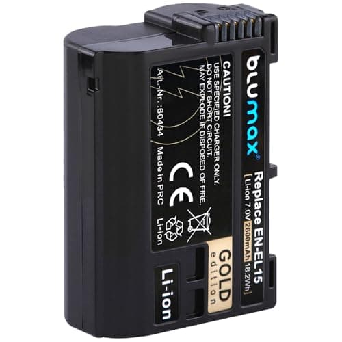 Image of Blumax Battery compatible with Nikon EN-EL15c | - 2600mAh -| EN-EL15b EN-EL15a EN-EL15 for Z8 Z7 II Z6 III Zf Z5 - D800 D850 D7100 D7500 - MH-25 MH-34