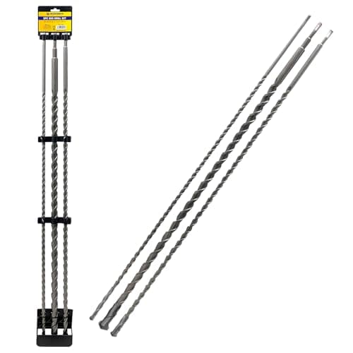 Image of 3Pc Sds Drill Bit Set - Masonry Long Reach | 1000Mm 1M | Brick Block, Concrete | Cordless | Drill Accessory | Power Hand Tool Accessories | Home Diy