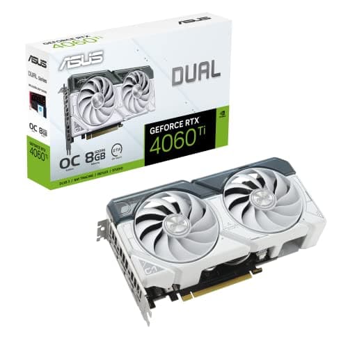 Image of ASUS Dual GeForce RTX™ 4060 Ti White OC Edition 8GB GDDR6 (PCIe 4.0, 8GB GDDR6, DLSS 3, HDMI 2.1, DisplayPort 1.4a, Axial-tech Fan Design, 0dB Technology, and More)