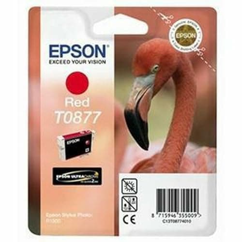 Image of Epson Original T0877 UltraChrome Hi-Gloss2 Red Ink Cartridge, Genuine