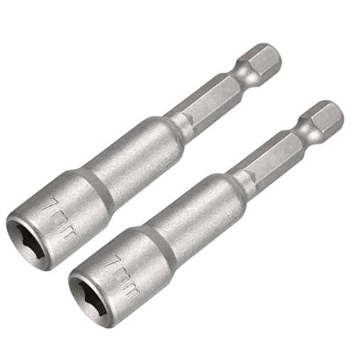 Image of Sourcingmap 2 Pcs 1/4" Quick-Change Hex Shank 7mm Magnetic Nut Setter Driver Drill Bit, 65mm Length, Metric