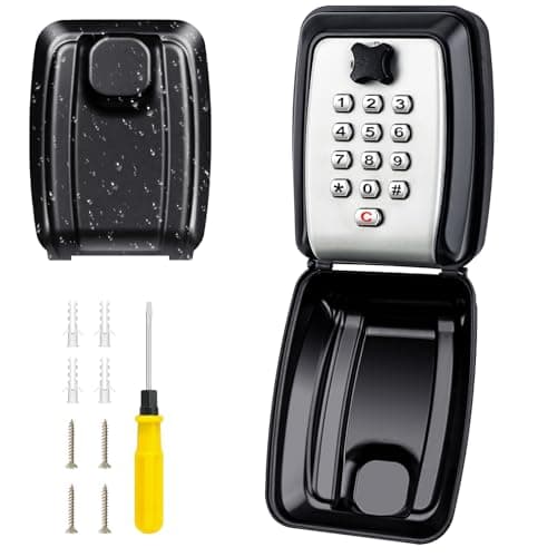 Image of PAIRIER Key Safe Wall Mounted, Key Lock Box Outdoor Waterproof Extra Large Key Box Police Approved Lockbox 12-Digit Combination Key Storage Box with Weatherproof Cover for Home Garage School(Sliver)