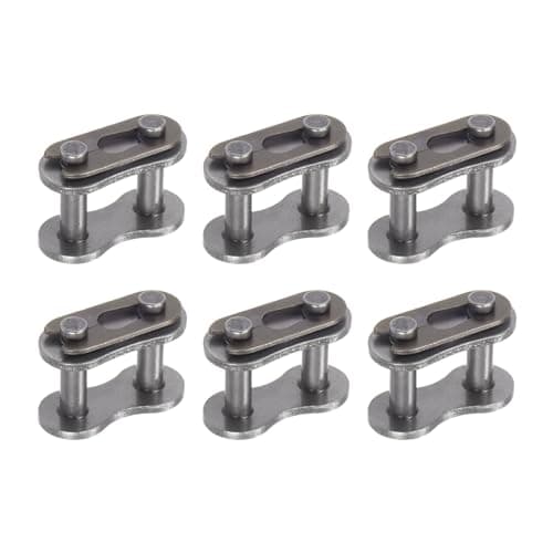 Image of sourcing map 6Pcs #40 Chain Master Connector Link Roller, 1/2" Pitch Carbon Steel, Standard Connecting Split Links for 08A Chain