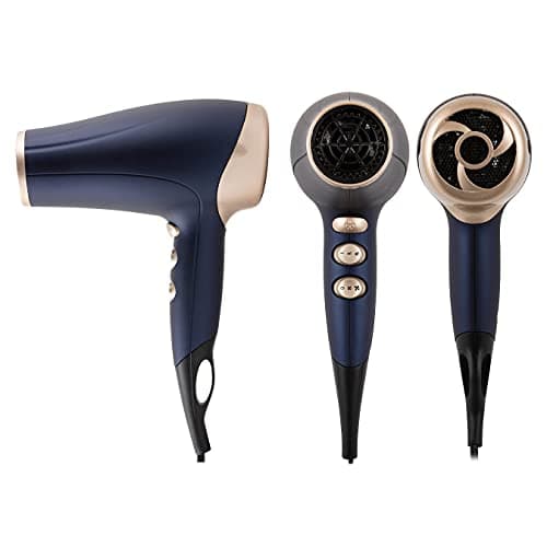 Image of Carmen C81062BC Twilight Hair Dryer with 3 Heat/2 Speed Settings, Cool Shot Function, 2200W, Blue and Champagne