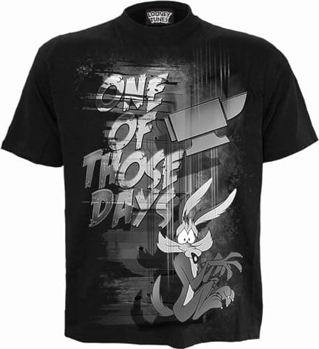 Image of Looney Tunes - Coyote - Those Days - Front Print T-Shirt Black - XL